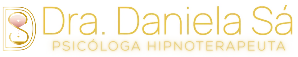 Logo da Dra Daniela Sá, Psicologa Hipnoterapeuta - Dourado Brilhante Branco